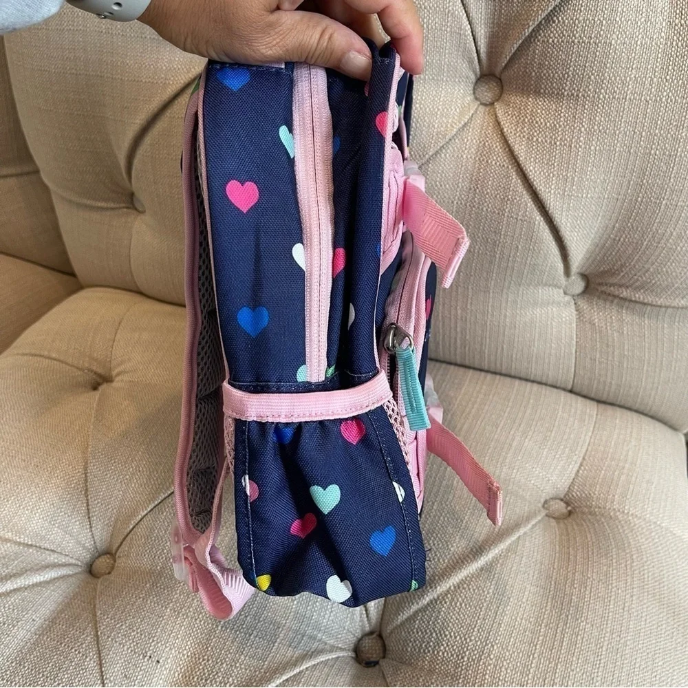 MACKENZIE Navy Pink Multi Heart Mini Backpack